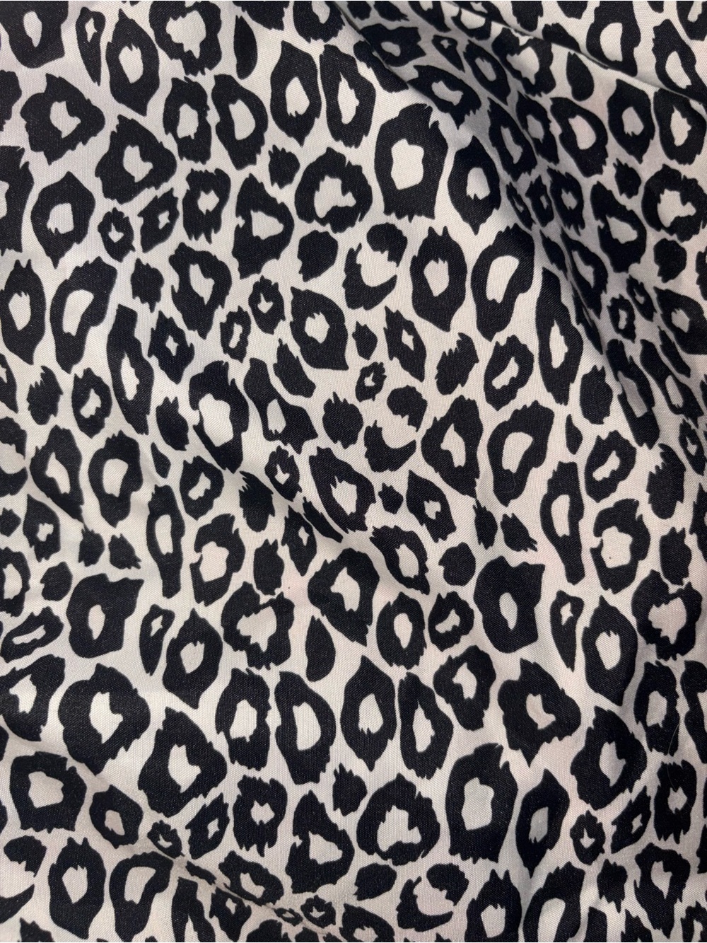 Leopard print black white full size flat sheet